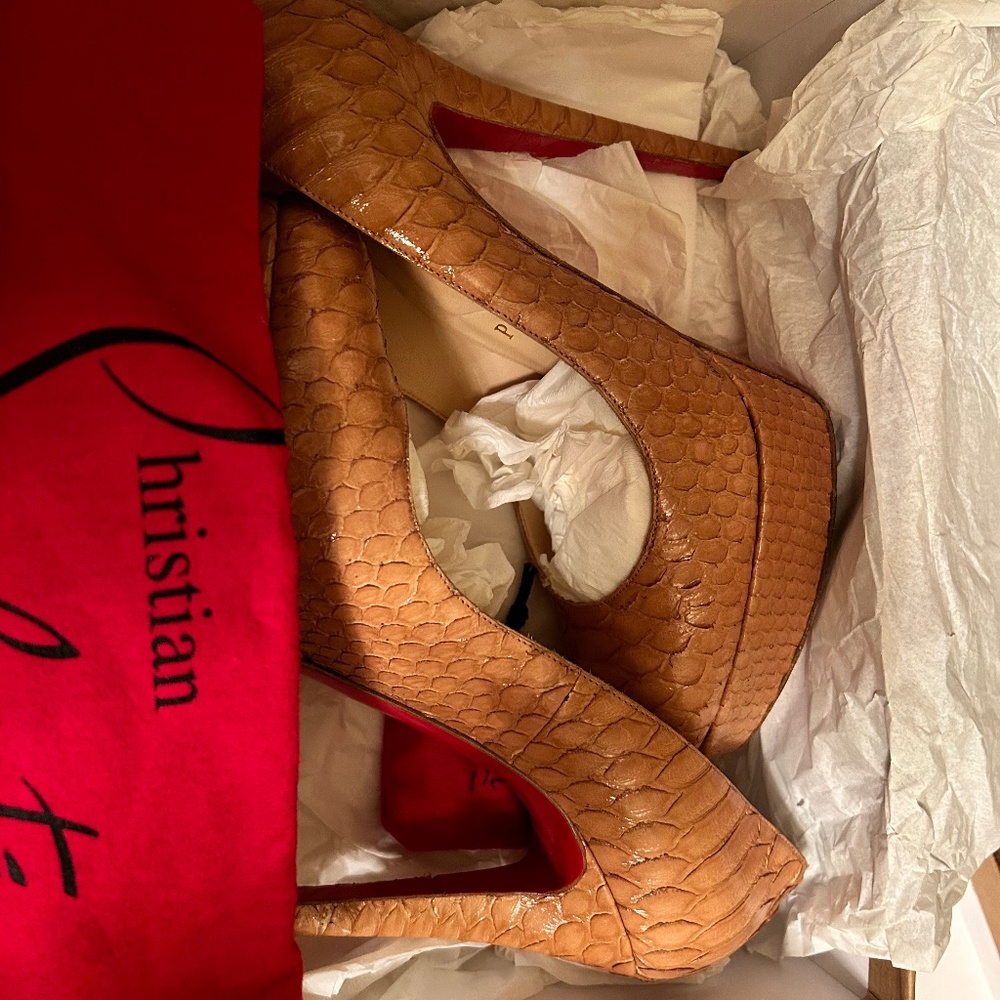 Authentic Christian Louboutin Bianca Python Cryst… - image 4